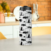 Schwarze Katzen auf Laptops Thermosbecher