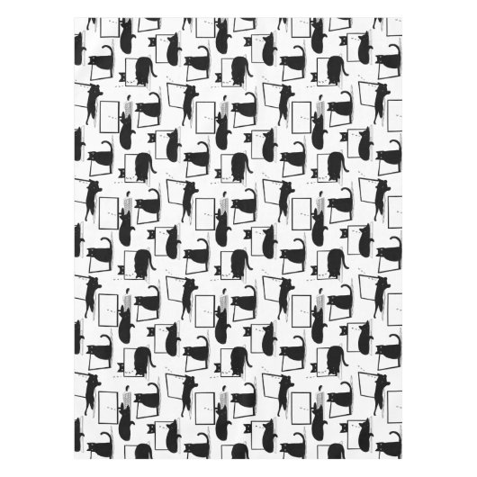 Schwarze Katzen auf Laptops Tischdecke (Vorderseite)