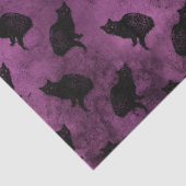 Schwarze Katzen auf Lila Decoupage Seidenpapier (Detail)