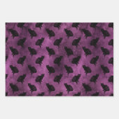 Schwarze Katzen auf Lila Geschenkpapier Set (Vorderseite 2)