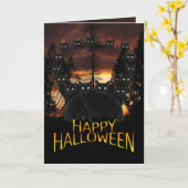 Schwarze Katzen auf Patrouillenkarte Karte (Gelbe Blume)