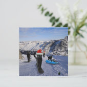 Schwarze Katzen auf Snowboards geklappte Grußkarte Karte (Stehend Vorderseite)