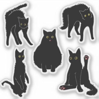 Schwarze Katzen  Aufkleber