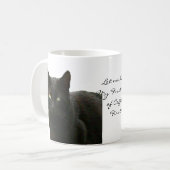 Schwarze Katzen-Aufpassen Kaffeetasse (Vorderseite Links)