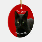 Schwarze Katzen-Aufpassen Keramikornament (Rechts)