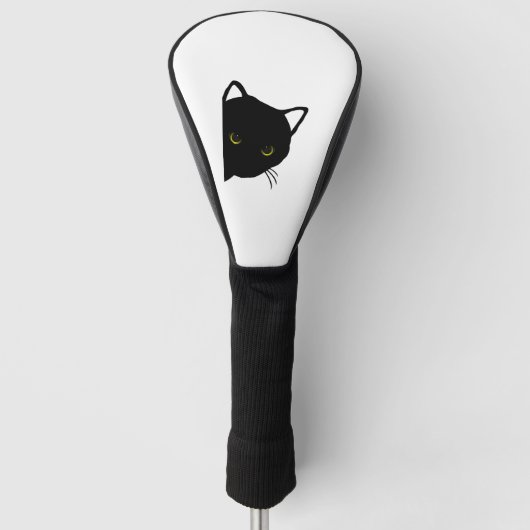 schwarze Katzen Augen links Golf Headcover (Vorderseite)