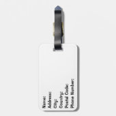 Schwarze Katzen aus der Mitte des Jahrhunderts Gepäckanhänger (Rückseite vertikal)