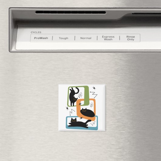 Schwarze Katzen aus der Mitte des Jahrhunderts Magnet (In Situ (Geschirrspüler))