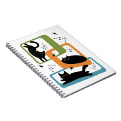 Schwarze Katzen aus der Mitte des Jahrhunderts Notizblock (Rechte Seite)