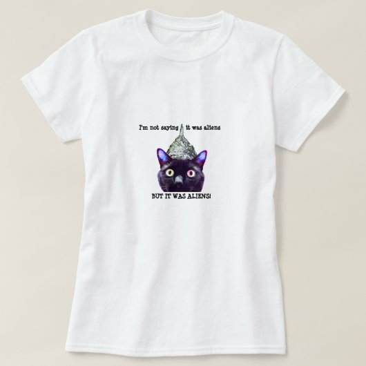 Schwarze Katzen-Außerirdische-T - Shirt (Design vorne)