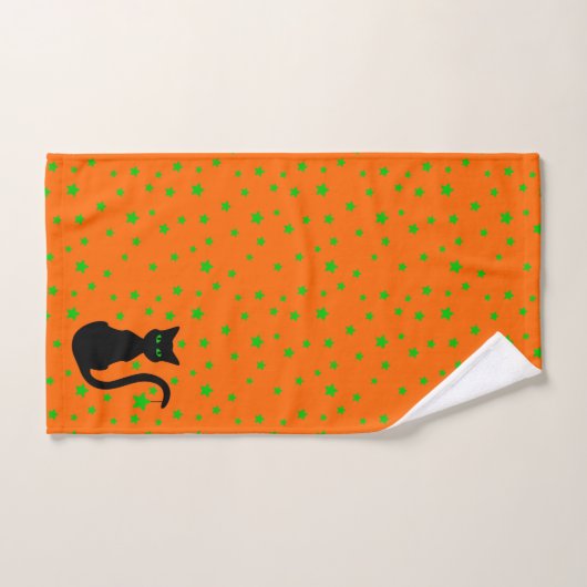 Schwarze Katzen-Bad-Tuch-Set Badhandtuch Set (Handtuch)