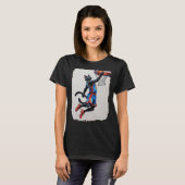 Schwarze Katzen-Basketball! T-Shirt (Vorne ganz)