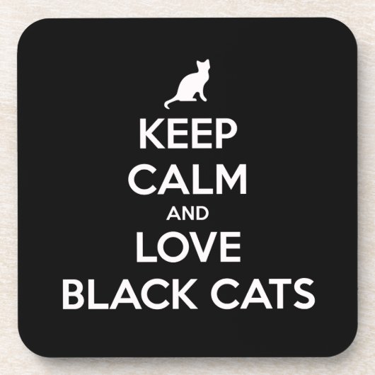 Schwarze Katzen behalten und Liebe Getränkeuntersetzer (Vorderseite)