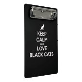 Schwarze Katzen behalten und Liebe Mini Klemmbrett (Schrägansicht)