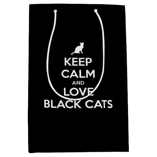 Schwarze Katzen behalten und Liebe Mittlere Geschenktüte (Vorderseite)