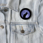 Schwarze Katzen-blauer Mond-Knopf-Button Button (Beispiel)