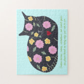 Schwarze Katzen Blume Pflanze Katzen können Puzzle (Vertikal)