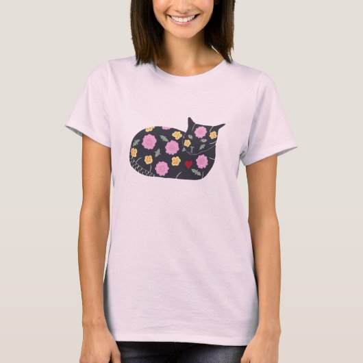 Schwarze Katzen Blume Pflanze Katzen können Shirts (Vorderseite)