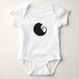 Schwarze Katzen-Bodysuit Baby Strampler