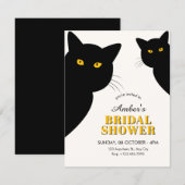Schwarze Katzen-Brautparty Einladung (Vorne/Hinten)