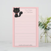 Schwarze Katzen-Briefpapier Briefpapier (Stehend Vorderseite)
