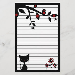Schwarze Katzen-Briefpapier Briefpapier