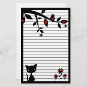 Schwarze Katzen-Briefpapier Briefpapier (Vorne/Hinten)