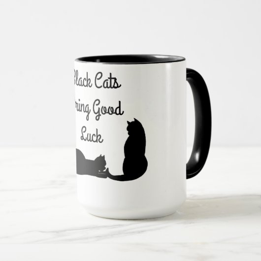 Schwarze Katzen bringen Viel Glück Tasse (VorderseiteRechts)