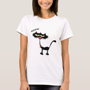 Schwarze Katzen-Cartoon Charactrer T-Shirt