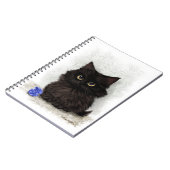 Schwarze Katzen-Cartoon Notizblock (Linke Seite)