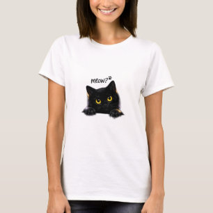 Schwarze Katzen-Charm-T-Shirt T-Shirt