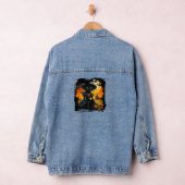 Schwarze Katzen-Denimjacke Jeansjacke (Hangar)