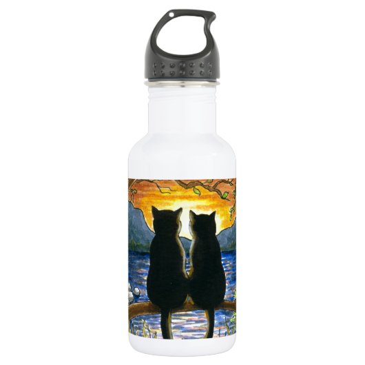 Schwarze Katzen der Katze 582 Trinkflasche (Vorderseite)
