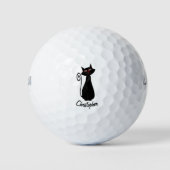 Schwarze Katzen Design Golfball (Vorderseite)