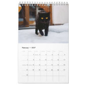 Schwarze Katzen eine Seite Kalender (Feb 2027)