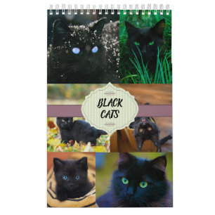 Schwarze Katzen eine Seite Kalender