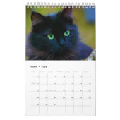 Schwarze Katzen eine Seite Kalender (Mär 2026)