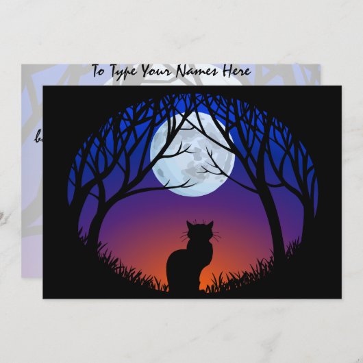 Schwarze Katzen Einladungen Personalisierte Hallow (Vorne/Hinten)