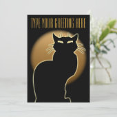 Schwarze Katzen Einladungen Personalisierte Hallow (Stehend Vorderseite)