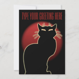 Schwarze Katzen-Einladungen Personalisierte Hallow Einladung