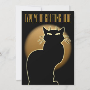 Schwarze Katzen-Einladungen Personalisierte Hallow Einladung