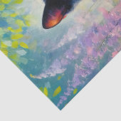 Schwarze Katzen Farbige Wildblumen Dekoupage Seidenpapier (Detail)