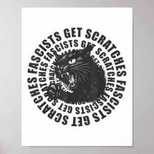 Schwarze Katzen Faschisten bekommen Scratches Funn Poster