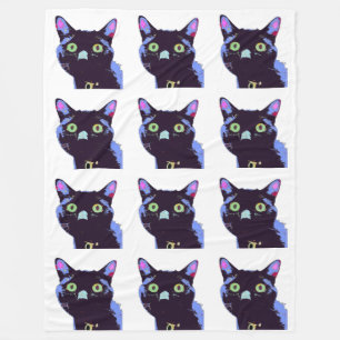 Schwarze Katzen-Fleece-Decke Fleecedecke