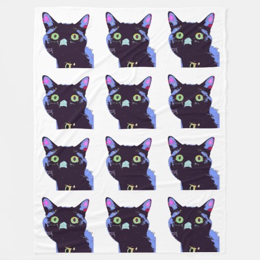 Schwarze Katzen-Fleece-Decke Fleecedecke (Vorderseite)