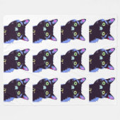 Schwarze Katzen-Fleece-Decke Fleecedecke (Vorderseite (Horizontal))