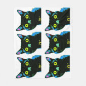Schwarze Katzen-Fleece-Decke Fleecedecke (Vorderseite)