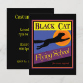 Schwarze Katzen Flying School individuelle Einladu Einladung (Vorne/Hinten)