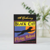 Schwarze Katzen Flying School individuelle Einladu Einladung (Stehend Vorderseite)