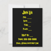 Schwarze Katzen Flying School individuelle Einladu Einladung (Rückseite)